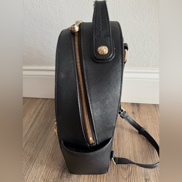 Henri Bendel Black Backpack with Gold Accents - Picture 2 of 7